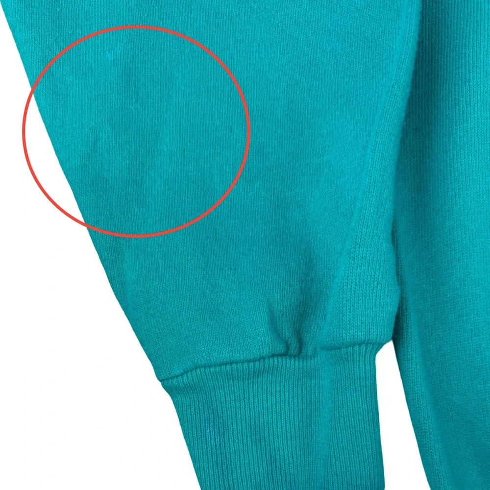 Vintage Yellowstone Crewneck Sweatshirt Teal Hanes USA Made Medium - Picture 6 of 10